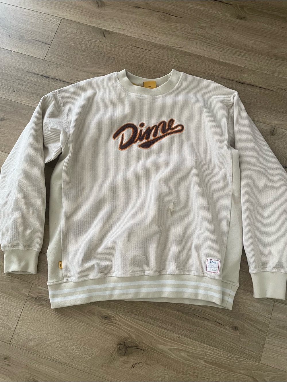 Dime MTL Montreal skateboards heavyweight corduroy crewneck streetwear L